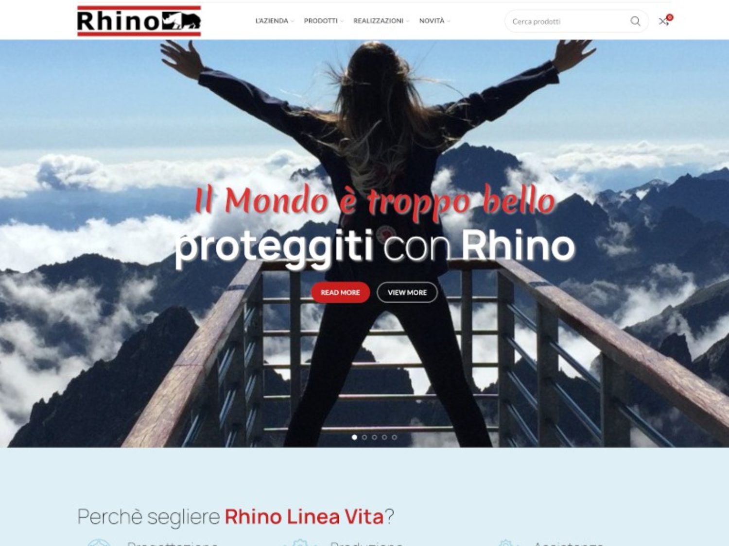 Screenshot home page Rhino Linea Vita