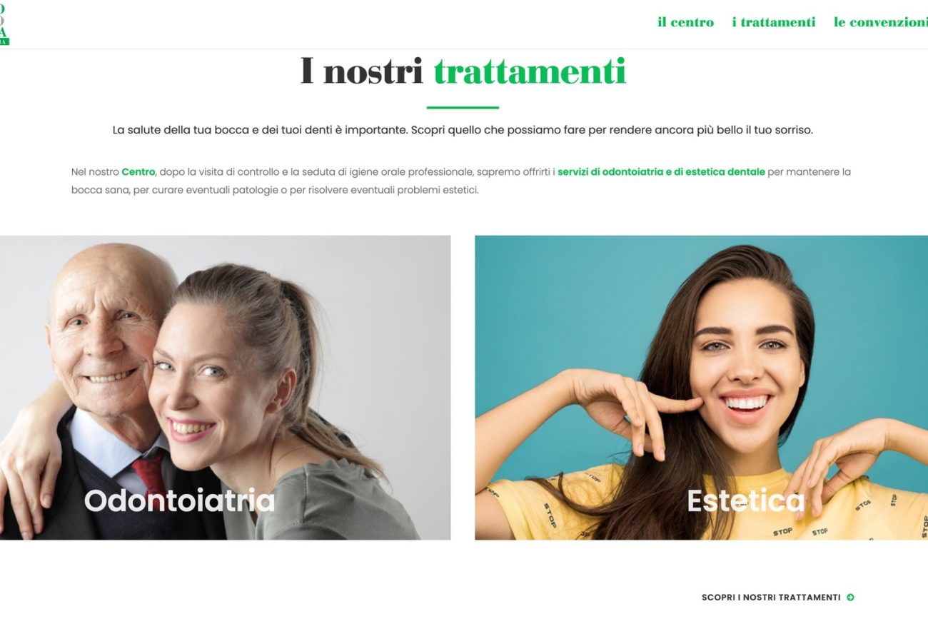 Screenshot home page sezione il nostri trattamenti - centro medico barona servizi di odontoiatria